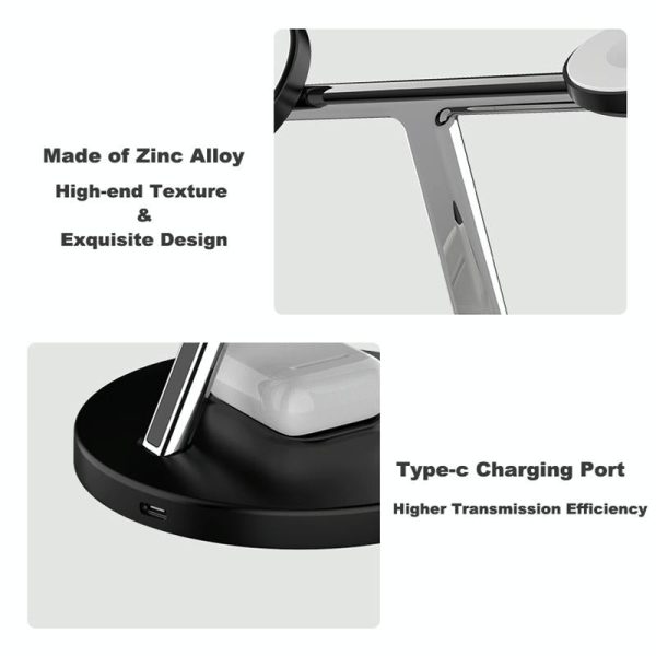 3 In 1 Magnetic Wireless Charger For Mobile Devices - Black - Image 4