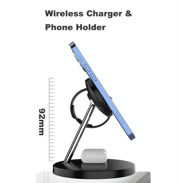 3 In 1 Magnetic Wireless Charger For Mobile Devices - Black - Image 6