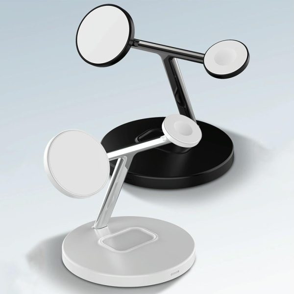 3 In 1 Magnetic Wireless Charger For Mobile Devices - Black - Image 9