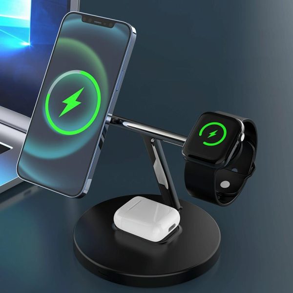 3 In 1 Magnetic Wireless Charger For Mobile Devices - Black - Image 11