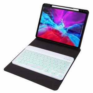 Bluetooth Keyboard Leather Case For Ipad 10.2 / 10.5 With Monochrome Backlight & Three-Fold Holder - Rainbow - Image 12