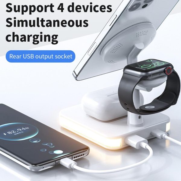4 In 1 Magnetic Wireless Charger For Iphone / Iwatch / Airpods & More - Black - Image 4