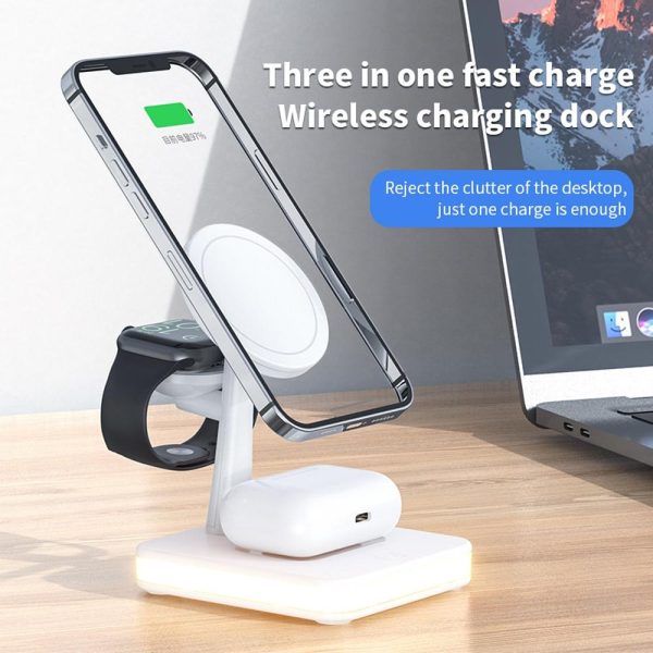 4 In 1 Magnetic Wireless Charger For Iphone / Iwatch / Airpods & More - Black - Image 5