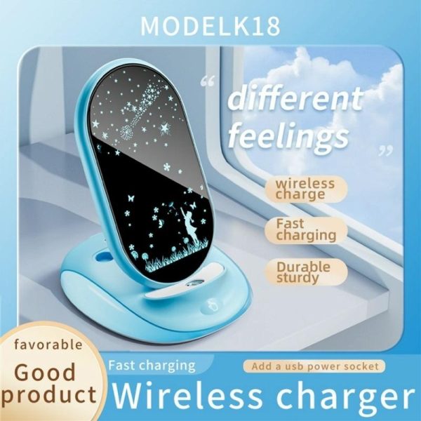 15W Universal Desktop Wireless Charger - Blue - Image 3