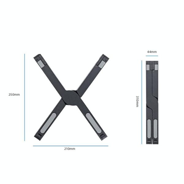 Foldable Non-slip Laptop Stand - Plastic Silicone - Black - Image 4