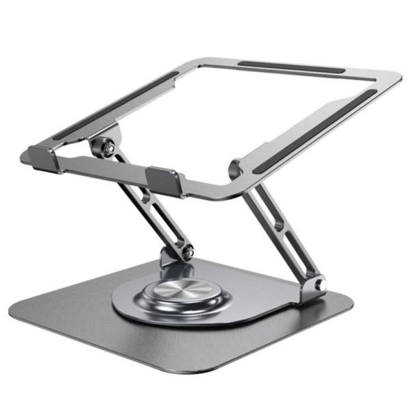 360 Degree Rotating Laptop Stand - Foldable Aluminum Bracket - Black - Image 2