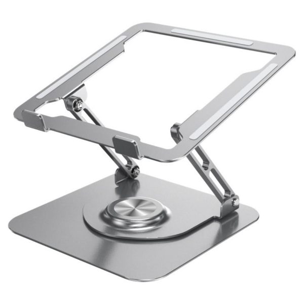 360 Degree Rotating Laptop Stand - Foldable Aluminum Bracket - Black - Image 8