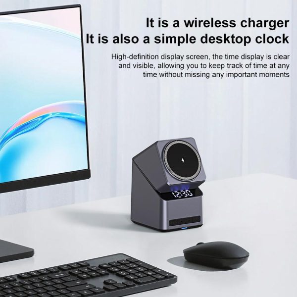 180° Rotating 4 In 1 Magnetic Wireless Charger Grey - Image 8