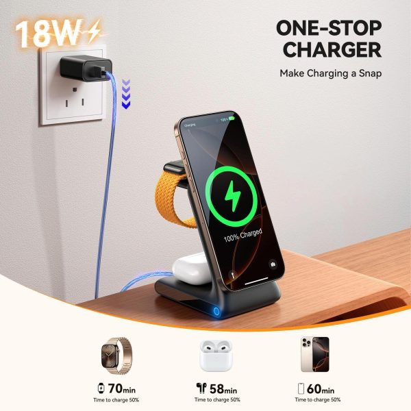 3 In 1 Magnetic Wireless Charger & Phone Holder - Image 3
