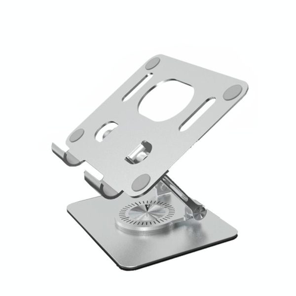Universal Tablet Stand - 360 Degree Rotating Foldable - Silver - Image 8