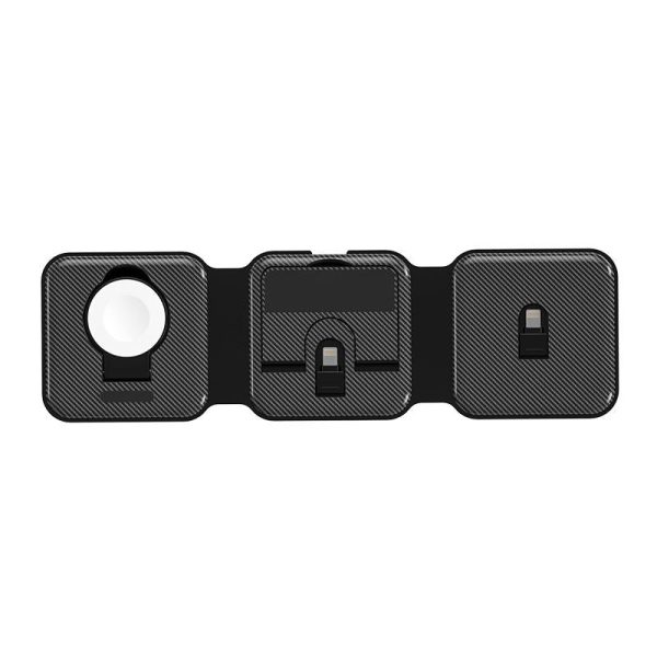 3 In 1 Wireless Charger For Apple Watch Phone & Headset - Black - Image 4