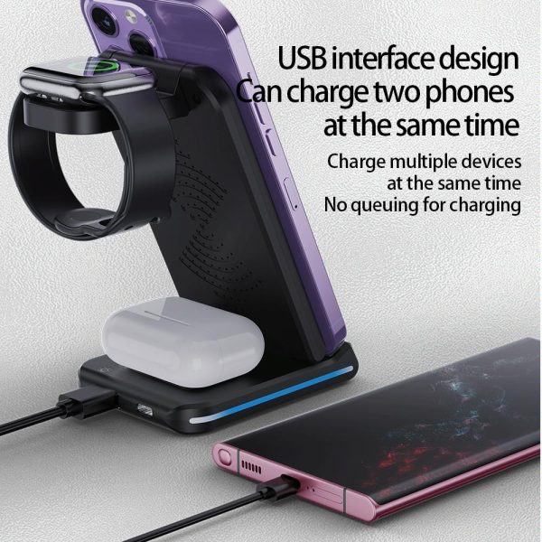 5 In 1 Foldable Wireless Charger 15W Black - Image 6