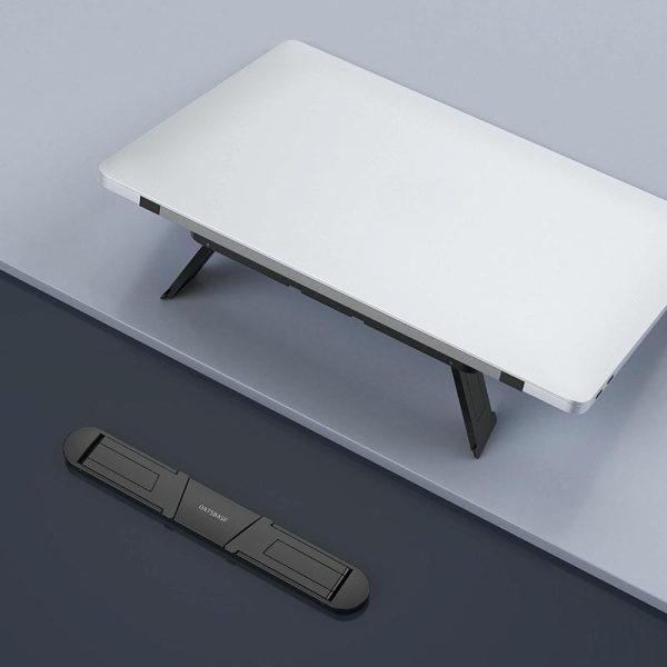 Portable Vertical Laptop Cooling Stand - Desktop Mount - Black - Image 3