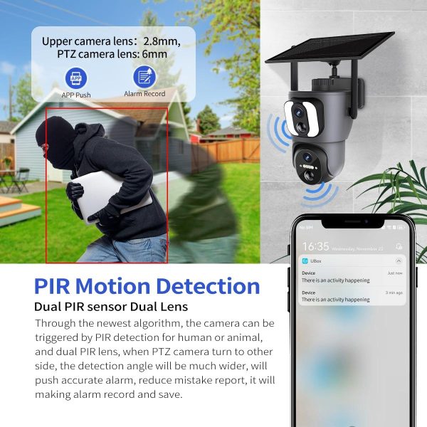 2Mp Solar Wifi Camera With Two-Way Voice & Alarm Recording - Black Binocular - Image 8