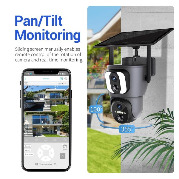 2Mp Solar Wifi Camera With Two-Way Voice & Alarm Recording - Black Binocular - Image 9