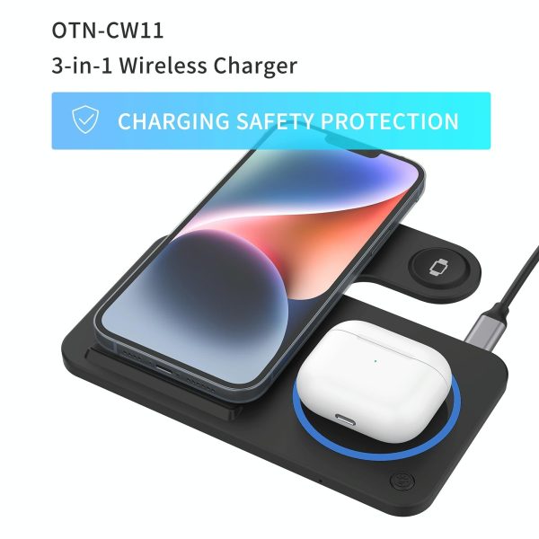 3 In 1 Folding Wireless Charger Black - Image 5