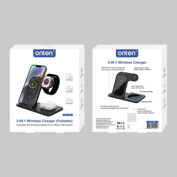 3 In 1 Folding Wireless Charger Black - Image 9