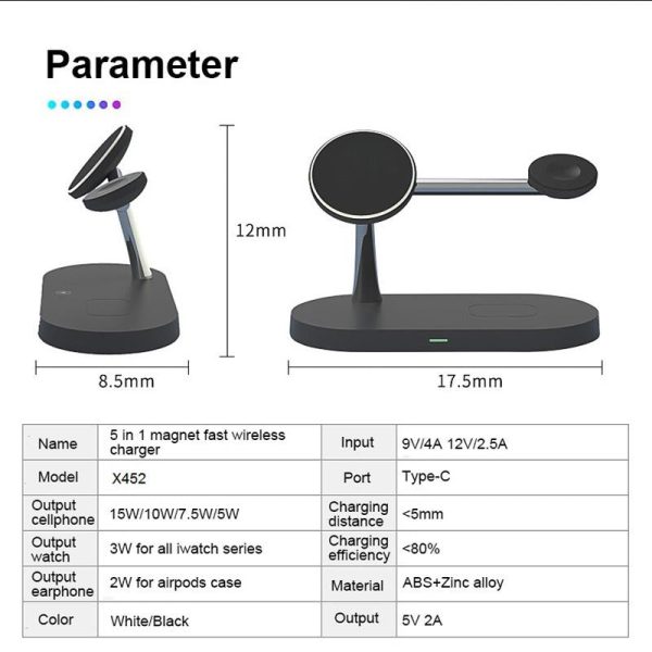 3 In 1 Wireless Charger With Night Light 15W - White - Image 3