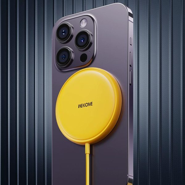 15W Magnetic Wireless Charger Yellow - Image 3