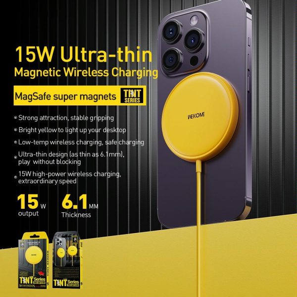 15W Magnetic Wireless Charger Yellow - Image 6