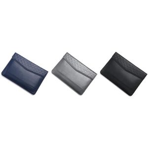 Embossed Notebook Liner Bag with Magnetic Holster - 11-12 Inch Horizontal Design - Dark Blue - Image 3