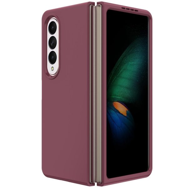Foldable Pc Case for Samsung Galaxy z Fold 4 / 5g - Solid Colour - Wine Red