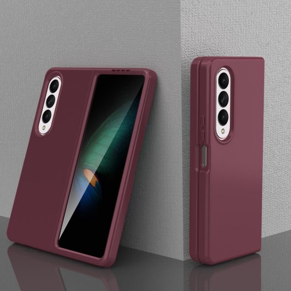 Foldable Pc Case for Samsung Galaxy z Fold 4 / 5g - Solid Colour - Wine Red - Image 8