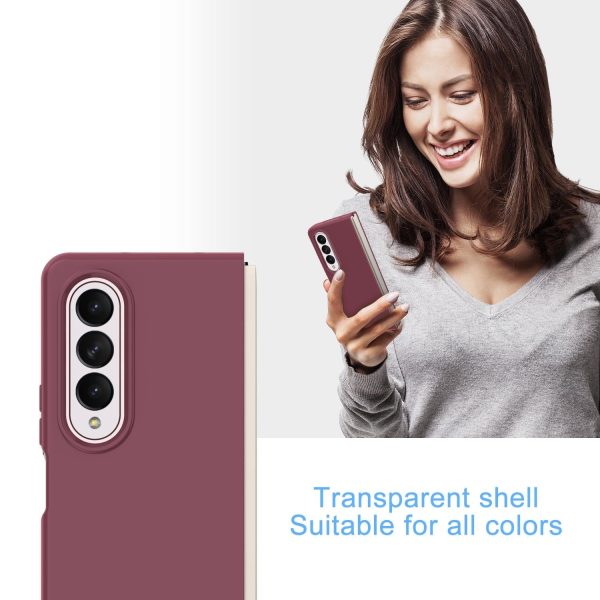Foldable Pc Case for Samsung Galaxy z Fold 4 / 5g - Solid Colour - Wine Red - Image 9