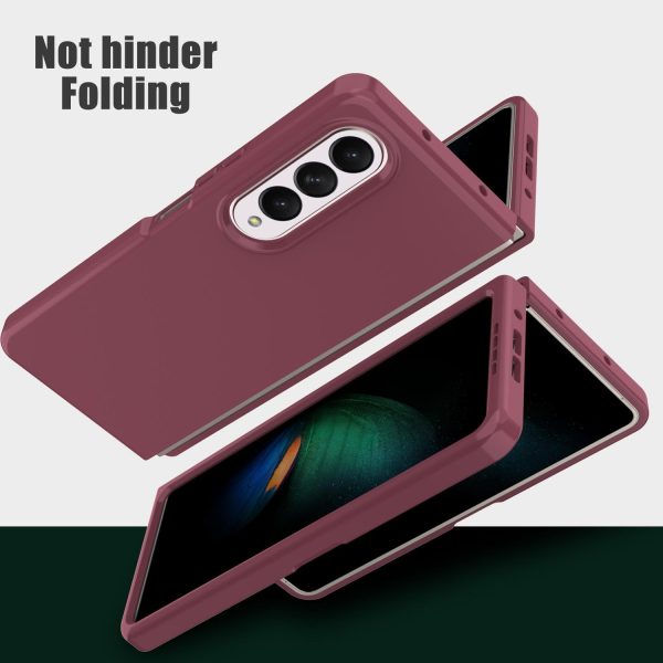 Foldable Pc Case for Samsung Galaxy z Fold 4 / 5g - Solid Colour - Wine Red - Image 10