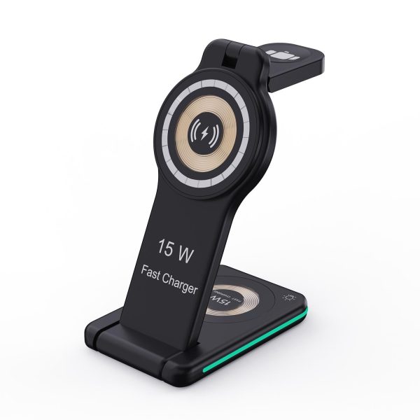 5 In 1 Magnetic Wireless Charger Foldable Black - Image 3