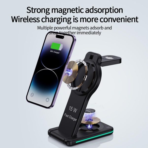 5 In 1 Magnetic Wireless Charger Foldable Black - Image 8