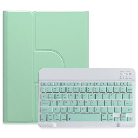 360 Degree Rotatable Bluetooth Keyboard Leather Case - Square Button - Mint Green - For Ipad 10Th Gen 10.9 2022