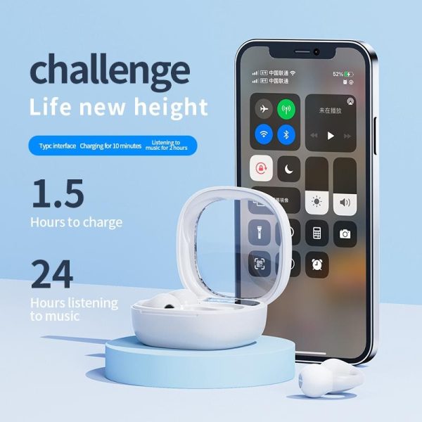 Smart Digital Display Bluetooth Earphones with Transparent Capsule Design - Black - Image 9