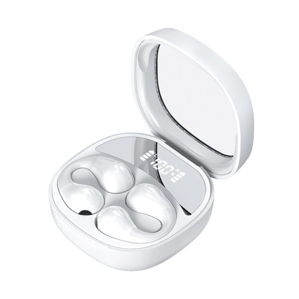 Smart Digital Display Bluetooth Earphones with Transparent Capsule Design - Black - Image 11