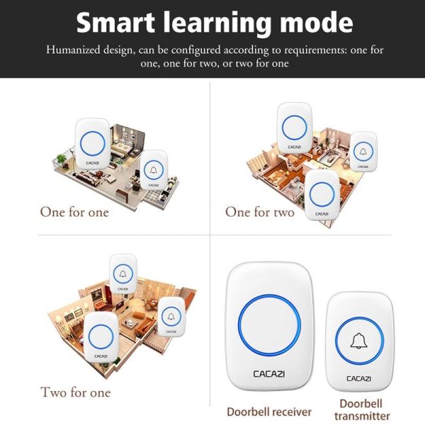 Wireless Waterproof Smart Doorbell - 2 Battery Options - White - Image 12