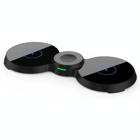 15W 3 In 1 Magnetic Wireless Charger For Phones Watch & Airpods - Black