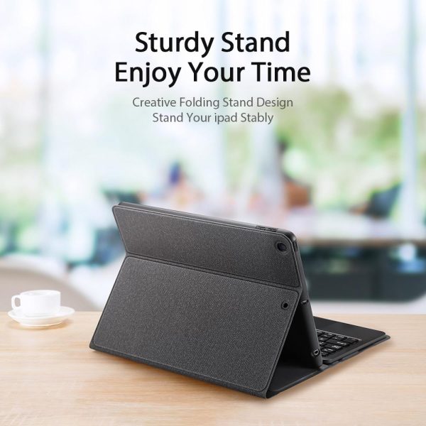 Smart Leather Case With Touchpad For Ipad 10.2 - Black - Image 5