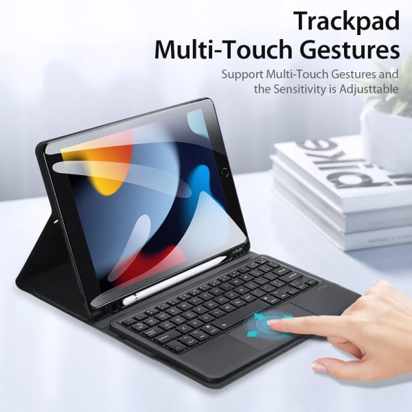 Smart Leather Case With Touchpad For Ipad 10.2 - Black - Image 7