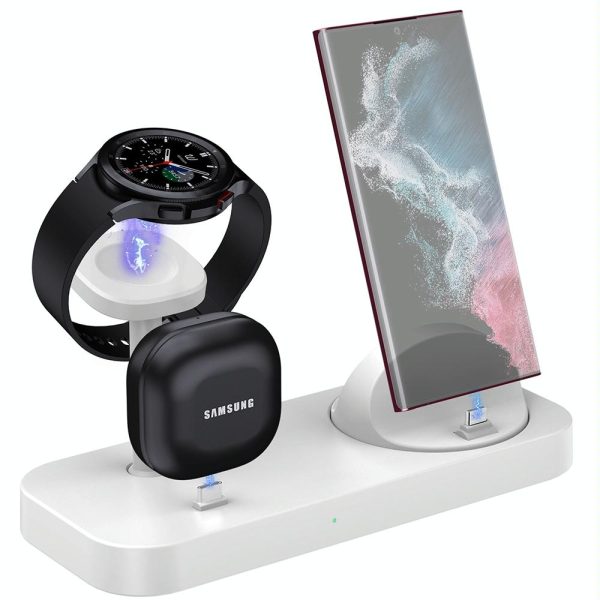 4 In 1 Type C Charging Stand For Samsung Watch And Galaxy Buds - White - Image 2
