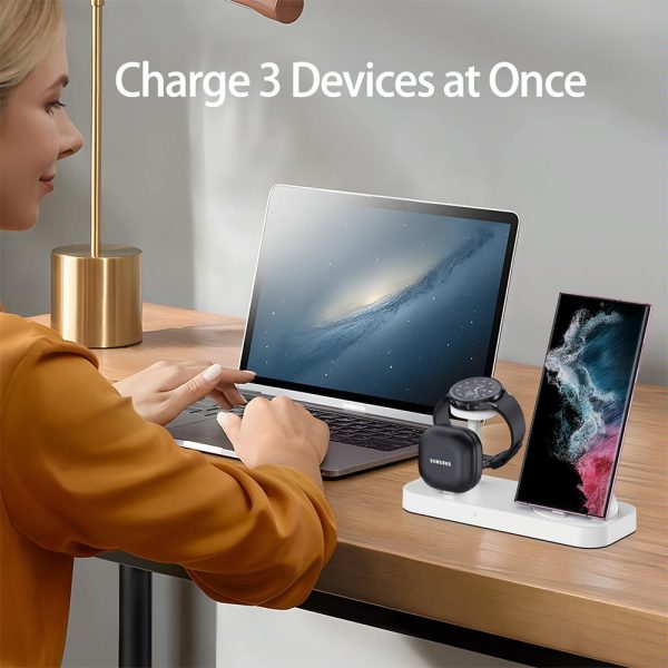4 In 1 Type C Charging Stand For Samsung Watch And Galaxy Buds - White - Image 3