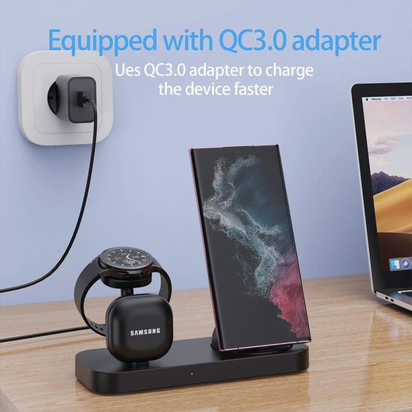 4 In 1 Type C Charging Stand For Samsung Watch And Galaxy Buds - White - Image 4