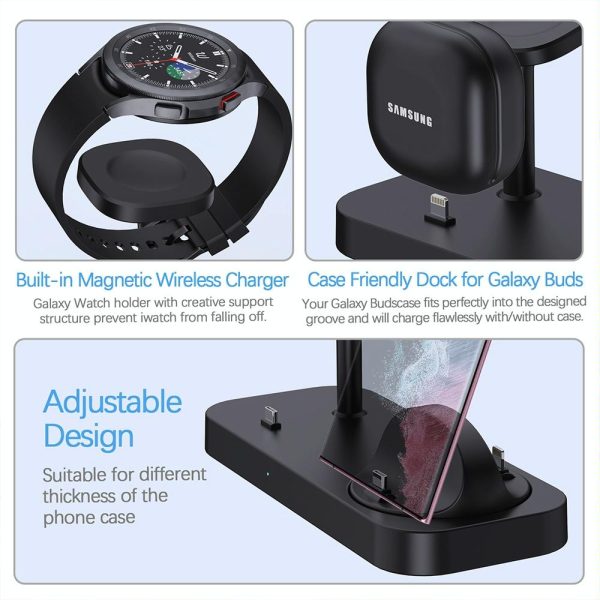 4 In 1 Type C Charging Stand For Samsung Watch And Galaxy Buds - White - Image 5