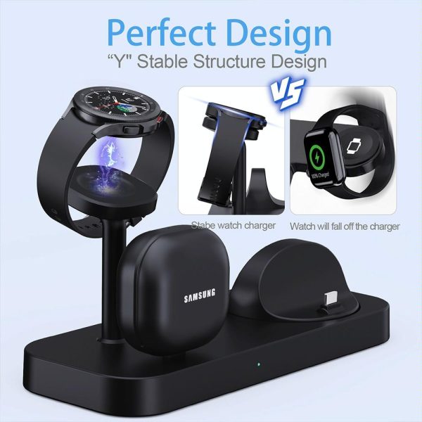 4 In 1 Type C Charging Stand For Samsung Watch And Galaxy Buds - White - Image 8