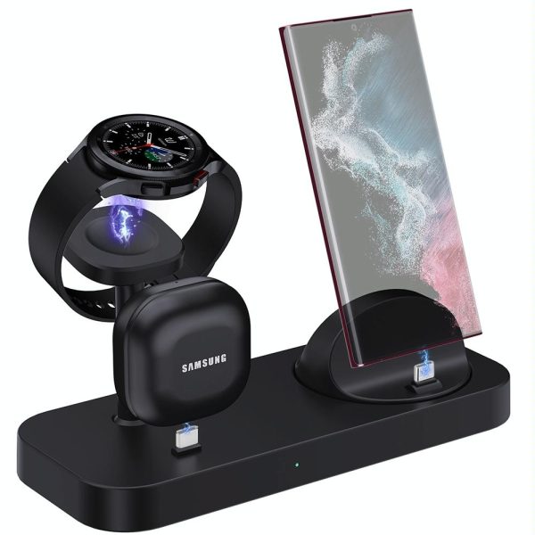 4 In 1 Type C Charging Stand For Samsung Watch And Galaxy Buds - White - Image 10