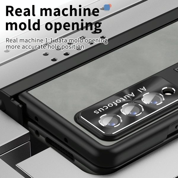 Magnetic Phone Case for Samsung Galaxy z Fold 4 - Napa Pattern - White - Image 12