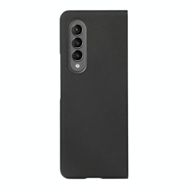 Fold 4 Cross Texture Pu Leather Case - Black - Image 4