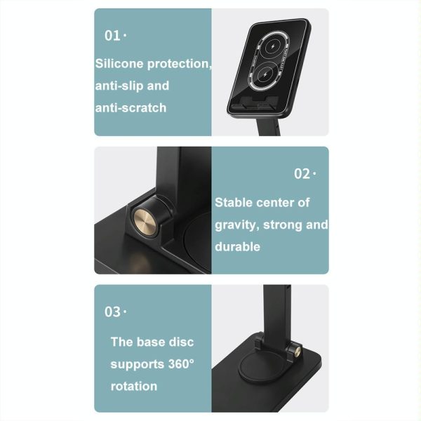 15W Wireless Charging Phone Holder Black - Image 5