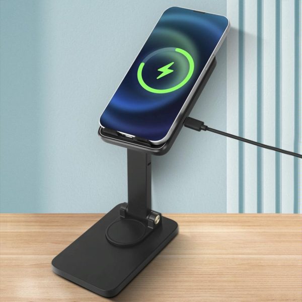15W Wireless Charging Phone Holder Black - Image 10