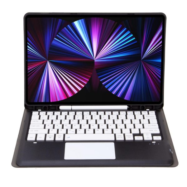 Detachable Bluetooth Keyboard Leather Case For Ipad Pro 12.9 2021 / 2020 / 2018 With Touch Pad - Black - Image 10