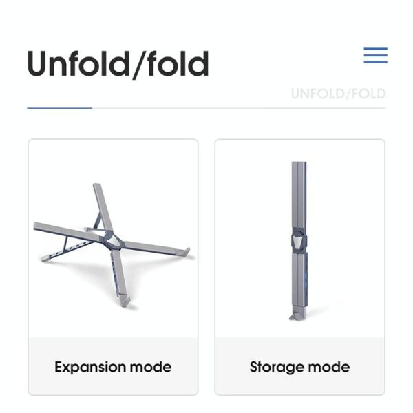 Versatile Laptop Docking Stand with Enhanced Cooling and Folding Design - Silver - Image 3